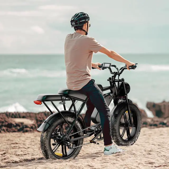 Alt view image 7 of 7 - 20x4.0 Fat Tire Electric Bike with 500W Motor - EBike for adult with 48V 15Ah Removable Battery, BMS Power Saving,7-Speed Adjustable Electric Bicycle