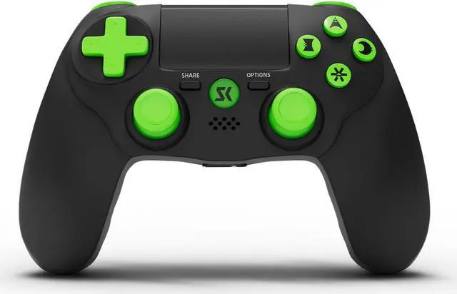 Alt view image 5 of 7 - CHENGDAO Wireless Controller for PS4/PC Windows,Double Shock, 6-Axis Gyro Sensor-Green
