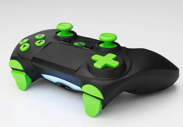 Alt view image 7 of 7 - CHENGDAO Wireless Controller for PS4/PC Windows,Double Shock, 6-Axis Gyro Sensor-Green