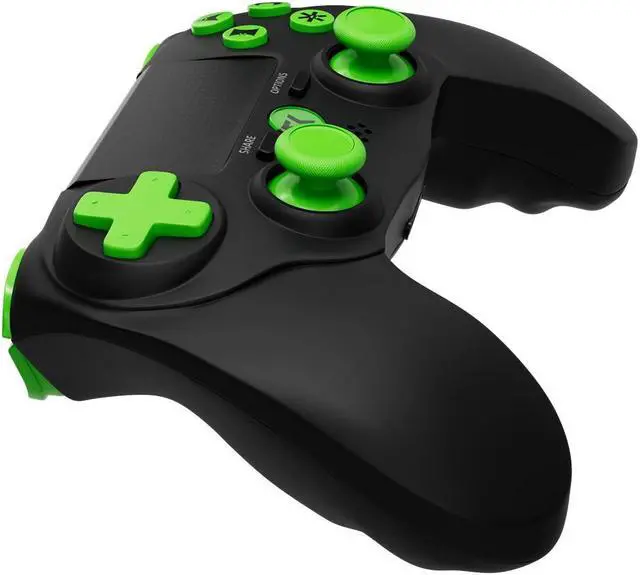 Alt view image 6 of 7 - CHENGDAO Wireless Controller for PS4/PC Windows,Double Shock, 6-Axis Gyro Sensor-Green