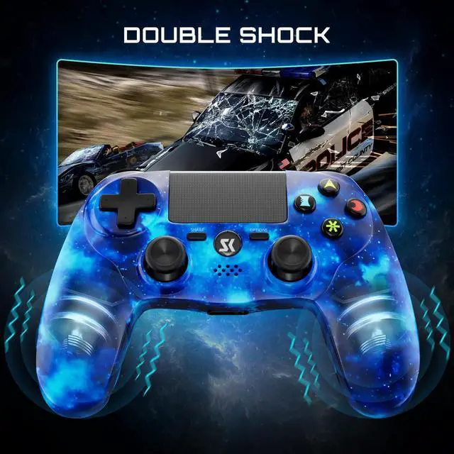 Alt view image 3 of 6 - ISHAKO Wireless Controller For PS4/PS3/PC Windows -Nebula Blue
