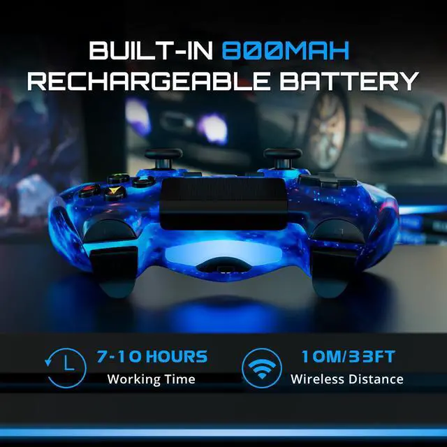 Alt view image 5 of 6 - ISHAKO Wireless Controller For PS4/PS3/PC Windows -Nebula Blue