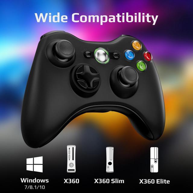 Alt view image 5 of 7 - Wireless Controller for Xbox 360/PC, 2.4G USB Receiver , Double Vibration-Black