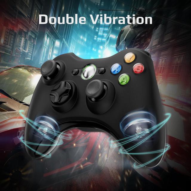 Alt view image 6 of 7 - Wireless Controller for Xbox 360/PC, 2.4G USB Receiver , Double Vibration-Black