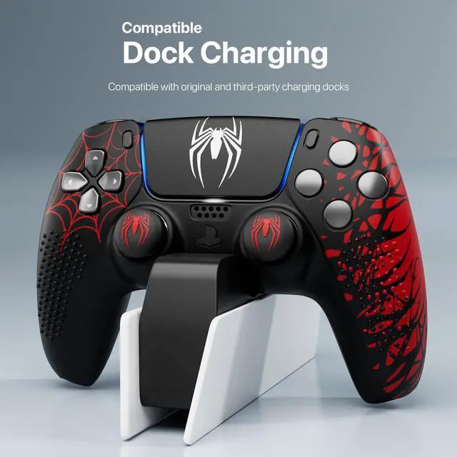 Alt view image 6 of 7 - Silicone Grip Case For PS5 Controller with Thumb Caps and Touchpad Sticker, DualSense Controller Accessories