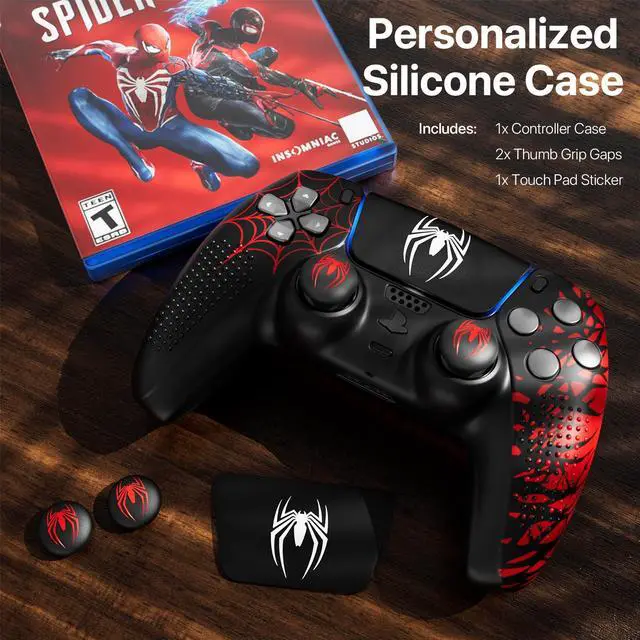 Alt view image 3 of 7 - Silicone Grip Case For PS5 Controller with Thumb Caps and Touchpad Sticker, DualSense Controller Accessories