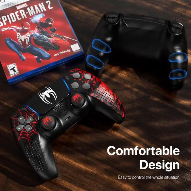 Alt view image 4 of 7 - Silicone Grip Case For PS5 Controller with Thumb Caps and Touchpad Sticker, DualSense Controller Accessories