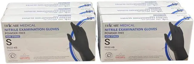 Main image of TRICARE MEDICAL Nitrile Exam Gloves, Low Derma, 3.5 Mil, Berry Black, Box of 100 - Small