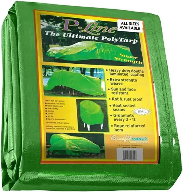 Main image of COMFITWEAR Standard Tarp Cover Reinforced Grommet Multi-Purpose Pool Cover Boat Tarp Camping Tarp UV Resistant Poly Tarpaulin Waterproof Tarpaulin Canopy Tent Waterproof Tarp Cover 5 x 7 Green