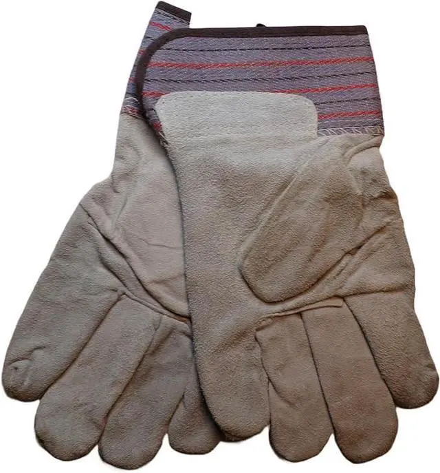Alt view image 5 of 5 - Heavy Duty Leather Palm Economy Gloves Fully Lined Leather Palm Value Pack of 12 Great For Home Garden Office Construction Cotton Backed