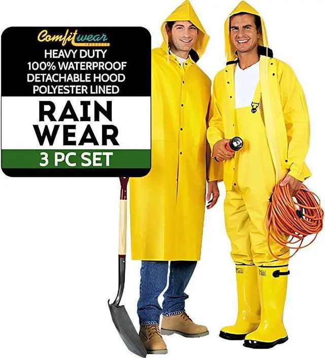 Main image of COMFITWEAR 3 Peice Rainsuit. PVC/Poly Heavy Duty Yellow Rainsuit (2X-Large)