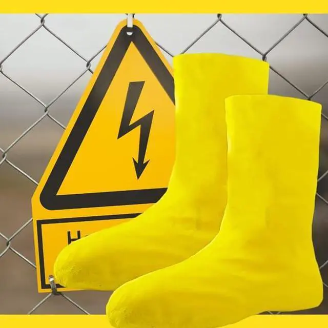 Alt view image 4 of 7 - COMFITWEAR Haz(Mat) Latex Boots Haz-Mat Yellow Latex Nuke Boot Cover, Over The Shoe, Size (2X-Large)