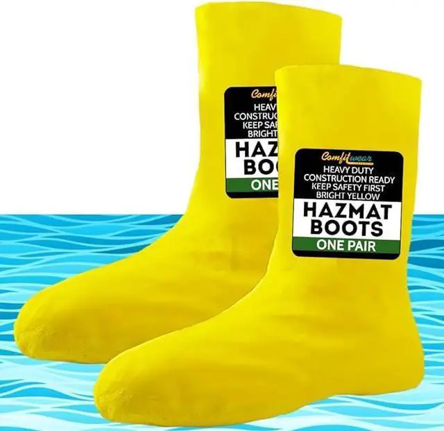 Alt view image 6 of 7 - COMFITWEAR Haz(Mat) Latex Boots Haz-Mat Yellow Latex Nuke Boot Cover, Over The Shoe, Size (2X-Large)