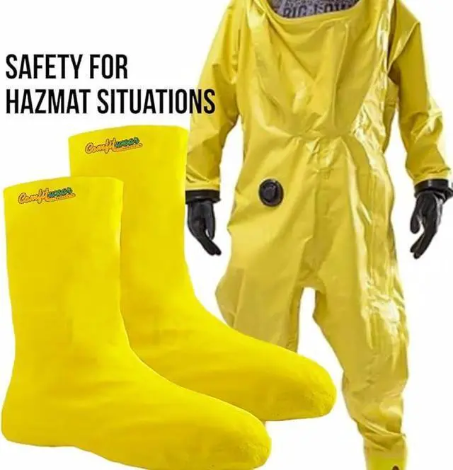 Alt view image 3 of 7 - COMFITWEAR Haz(Mat) Latex Boots Haz-Mat Yellow Latex Nuke Boot Cover, Over The Shoe, Size (2X-Large)