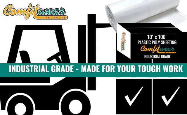 Alt view image 3 of 7 - COMFITWEAR Plastic Poly Sheeting Strong & Durable Industrial (10' x 100') 6 mil 60 Poly Bags on Roll Total One Case