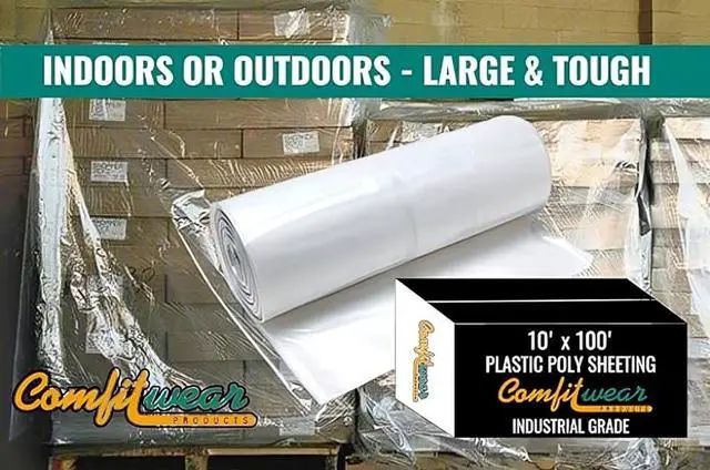 Alt view image 7 of 7 - COMFITWEAR Plastic Poly Sheeting Strong & Durable Industrial (10' x 100') 6 mil 60 Poly Bags on Roll Total One Case