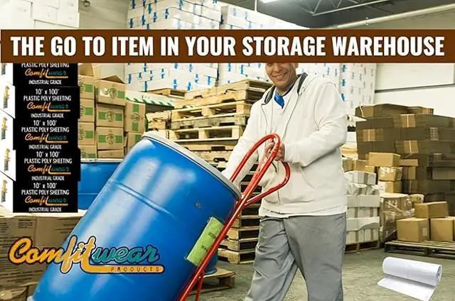 Alt view image 6 of 7 - COMFITWEAR Plastic Poly Sheeting Strong & Durable Industrial (10' x 100') 6 mil 60 Poly Bags on Roll Total One Case