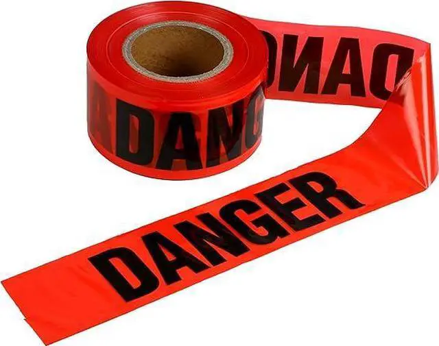 Alt view image 2 of 4 - COMFITWEAR Red Danger Barricade Tape, 3" Wide Tape Roll Single Pack Construction Ready ( PT-200)