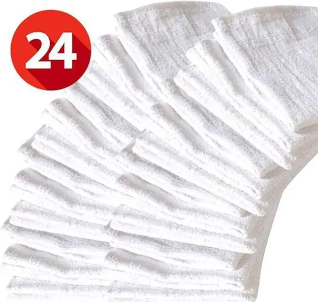 Alt view image 3 of 5 - COMFITWEAR Bar Mop Cleaning Kitchen Towels  16" x 19 White Bar Towels White Kitchen Towels Cotton Bar Rags Towels for Kitchen Restaurant Cleaning Towels (PACK OF 24)