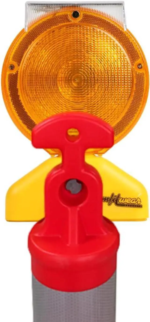 Alt view image 4 of 7 - COMFITWEAR Barricade Light with Photocell 2-Sided Visibility UV Coated Safety Traffic Signal Light, Flashing Yellow Beacon Light for Car, Truck, Trailer, Boat, Warehouse, Parking Lot (1)