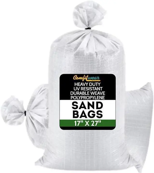Alt view image 2 of 7 - COMFITWEAR Heavy Duty Durable SandBags, Water Resistant UV Protection Polypropylene Sand Bags Ultra Tough Sandbags Hurricane Flooding Protection Gardening Construction (17 x 27,100 PACK)
