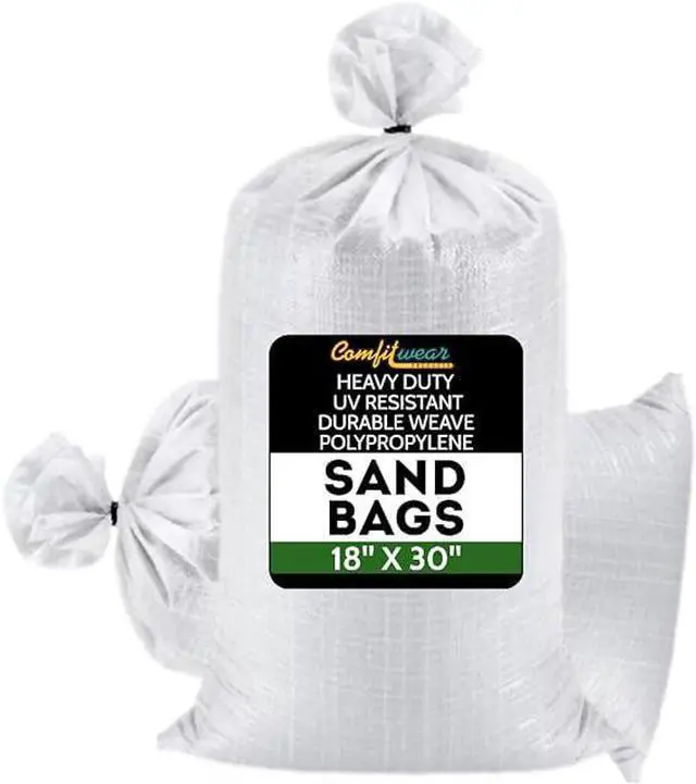Alt view image 2 of 7 - COMFITWEAR Heavy Duty Durable SandBags Empty Water Resistant UV Protection Polypropylene Sand Bags Ultra Tough Sandbags Hurricane Flooding Protection Gardening Construction (18' x 30',PACK OF 100)