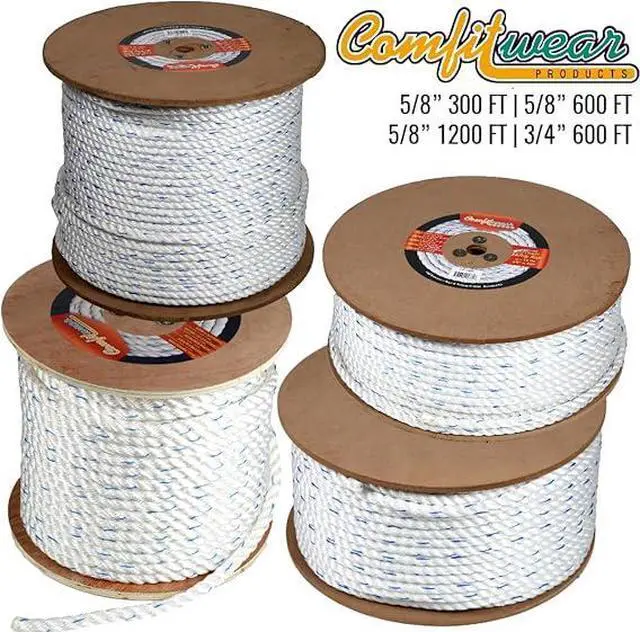 Alt view image 4 of 4 - COMFITWEAR Super Strength Rope 3 Strand Twist Heavy Duty Jobs (5/8 in x 600 FT)