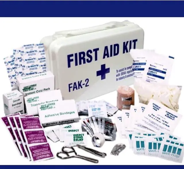 Alt view image 2 of 6 - COMFITWEAR First Aid Emergency Kit Minor Emergencies ANSI Compliant Weatherproof Plastic Case (FAK 2- For  25 Persons)