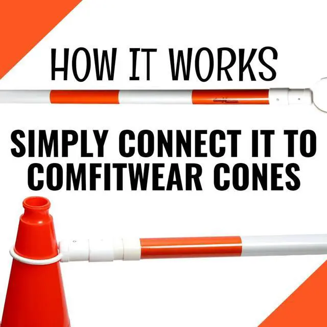 Alt view image 3 of 7 - COMFITWEAR Delineator Safety Cone Sticks Traffic Safety for Hazards Road Work Construction Parking Lots Driveways Assorted Packs (3)