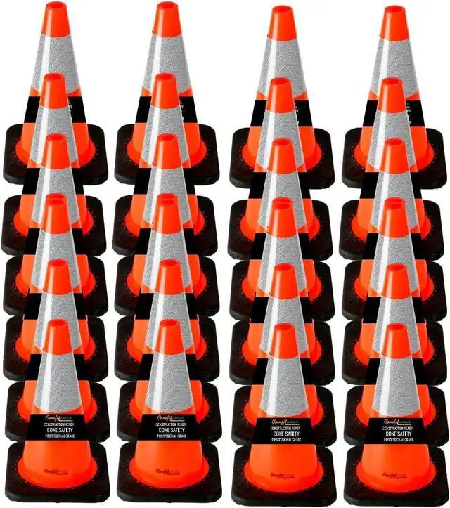 Main image of COMFITWEAR 18" Orange Traffic Cones 6" 3M Reflective Collars Construction Safety Playgrounds Street Safety (Pack of 24, 18" - 6" REFLECTOR)