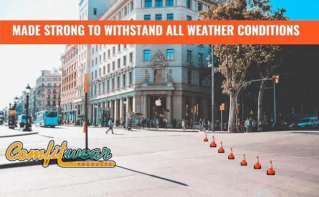 Alt view image 5 of 7 - COMFITWEAR 18" Orange Traffic Cones 6" 3M Reflective Collars Construction Safety Playgrounds Street Safety (Pack of 24, 18" - 6" REFLECTOR)