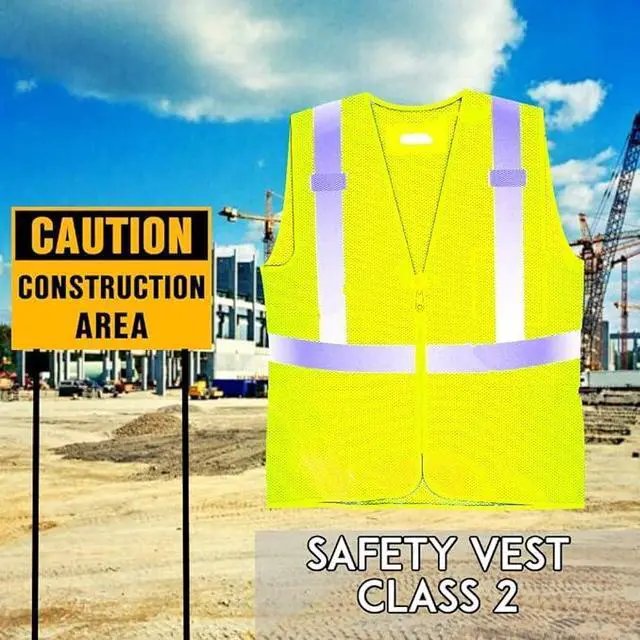 Alt view image 3 of 7 - COMFITWEAR High Visibility Safety Vests for Construction Work School Outdoor Sports Traffic Safety Bright Yellow (1 Pack,Yellow,One Size)