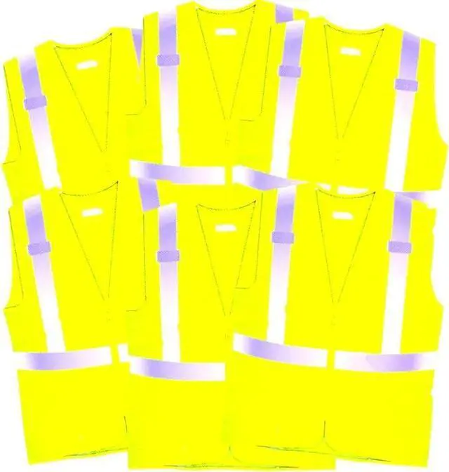 Main image of COMFITWEAR High Visibility Safety Vests for Construction Work School Outdoor Sports Traffic Safety Bright Yellow (6 Pack,Yellow,XX-LARGE)