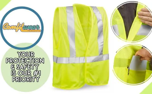 Alt view image 4 of 7 - COMFITWEAR High Visibility Safety Vests for Construction Work School Outdoor Sports Traffic Safety Bright Yellow (6 Pack,Yellow,XX-LARGE)