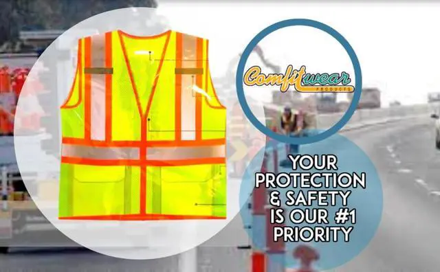 Alt view image 7 of 7 - COMFITWEAR High Visibility Safety Vests for Construction,Work School Outdoor Sports Traffic Safety Orange/Yellow (6 Pack, X-LARGE)