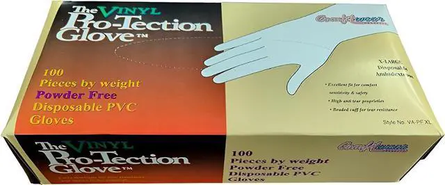 Main image of COMFITWEAR Box of 100 Gloves VINYL Powder Free Sheer (.005 Gauge) Seamless Vinyl Disposable Glove Fits Either Hand (SMALL)