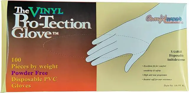 Alt view image 3 of 3 - COMFITWEAR Box of 100 Gloves VINYL Powder Free Sheer (.005 Gauge) Seamless Vinyl Disposable Glove Fits Either Hand (SMALL)