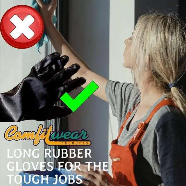 Alt view image 2 of 7 - COMFITWEAR Comfort Lined Heavy Duty PVC Coated Chemical Resistant Clean Room Gloves,(PACK OF 12, LONG LENGTH)