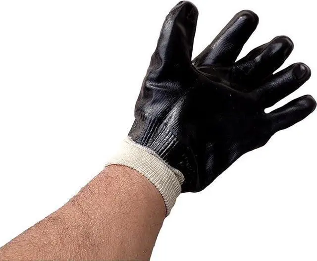 Alt view image 6 of 7 - Comfort Lined Heavy Duty PVC Coated Chemical Resistant Clean Room Gloves Knit Gloves PACK OF 12
