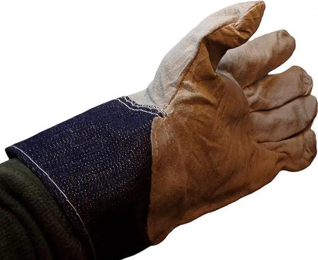 Alt view image 6 of 6 - COMFITWEAR Leather Palm Economy Gloves DENIM CUFF Value Great For Home Garden Office Construction (Pack of 12)