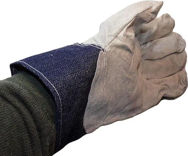 Alt view image 3 of 6 - COMFITWEAR Leather Palm Economy Gloves DENIM CUFF Value Great For Home Garden Office Construction (Pack of 12)