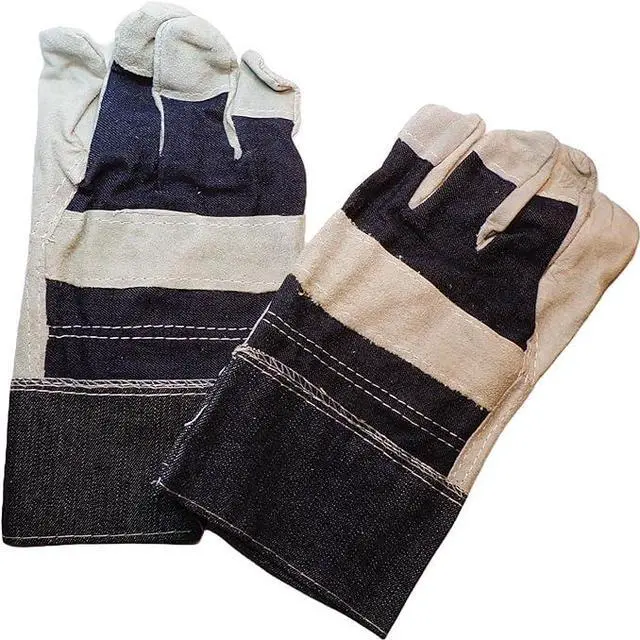Alt view image 4 of 6 - COMFITWEAR Leather Palm Economy Gloves DENIM CUFF Value Great For Home Garden Office Construction (Pack of 12)