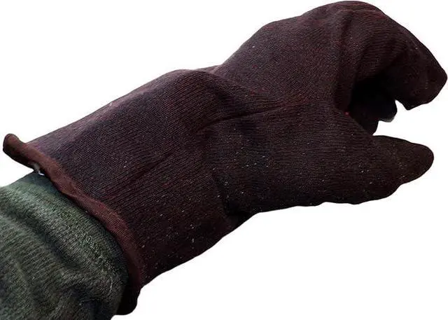 Alt view image 3 of 6 - COMFITWEAR Comfort Lined 14oz Brown Jersey with Red Fleece Lined Gloves Cold Weather Knit Gloves Value Pack  (PACK OF 12)