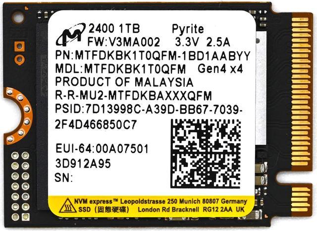 Micron 2400 NVMe PCIe Gen4 2230