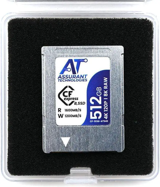 Alt view image 2 of 2 - Assurant 512GB CFexpress Type-B Memory Card 8K60p 4k120p RAW Nikon Canon CF-512G-AT540