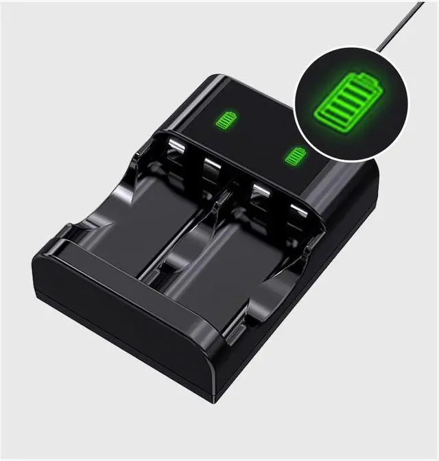 Alt view image 4 of 7 - Charging dock for Xbox One/Xbox series X,  TYPE-C recharge cable charging base, battery charging indicator charging station for Xbox One/SX, with 2pcs 2600mah batteries