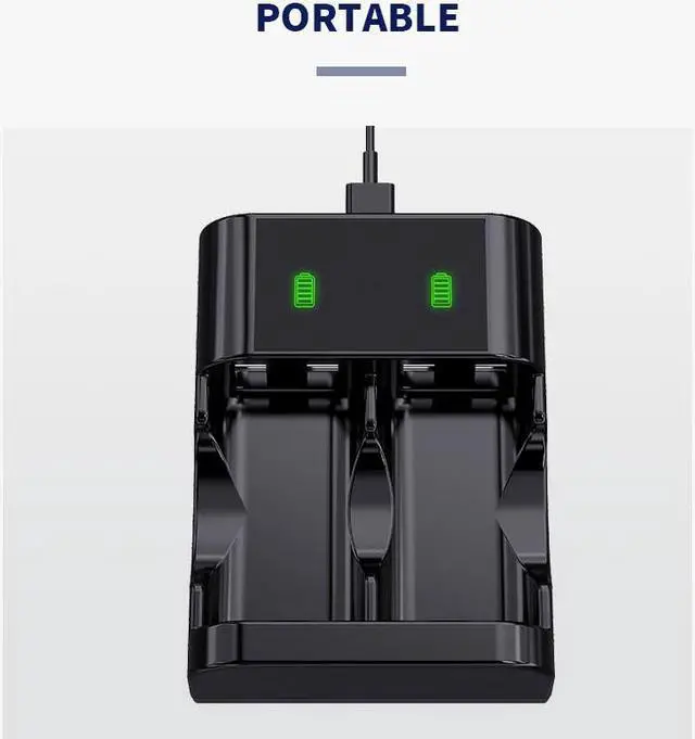 Alt view image 5 of 7 - Charging dock for Xbox One/Xbox series X,  TYPE-C recharge cable charging base, battery charging indicator charging station for Xbox One/SX, with 2pcs 2600mah batteries
