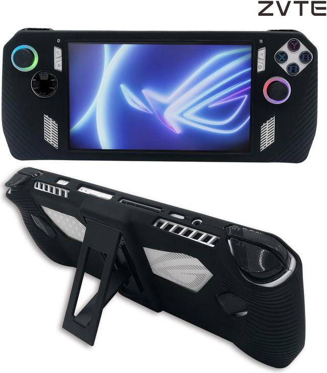 Alt view image 2 of 7 - Silicon case for ROG ALLY with stand, all-around durable protection Case Cover Skin with Foldable Stand Accessories for Rog Ally Game Handheld PCs 2023, Shockproof Non-Slip Anti-Collision white