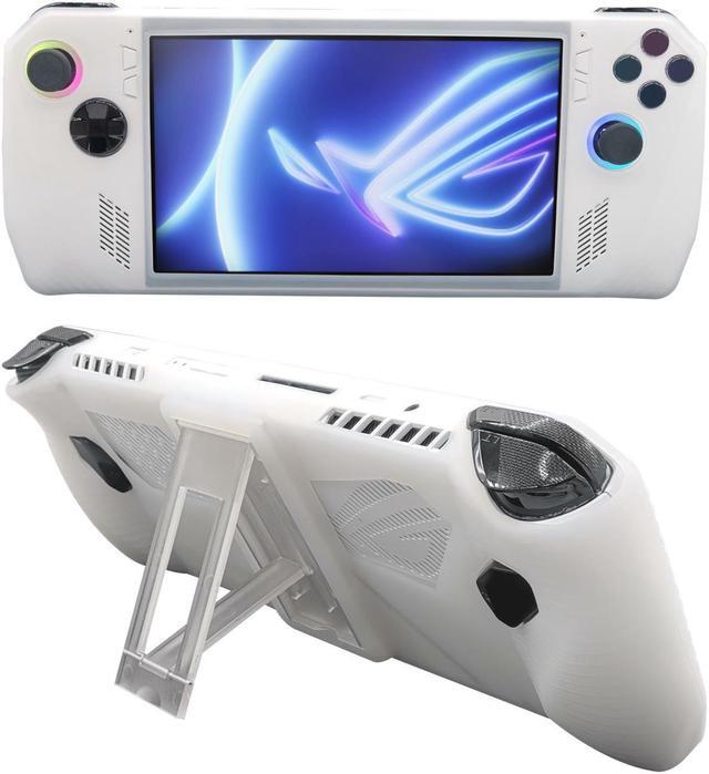 Main image of Silicon case for ROG ALLY with stand, all-around durable protection Case Cover Skin with Foldable Stand Accessories for Rog Ally Game Handheld PCs 2023, Shockproof Non-Slip Anti-Collision white