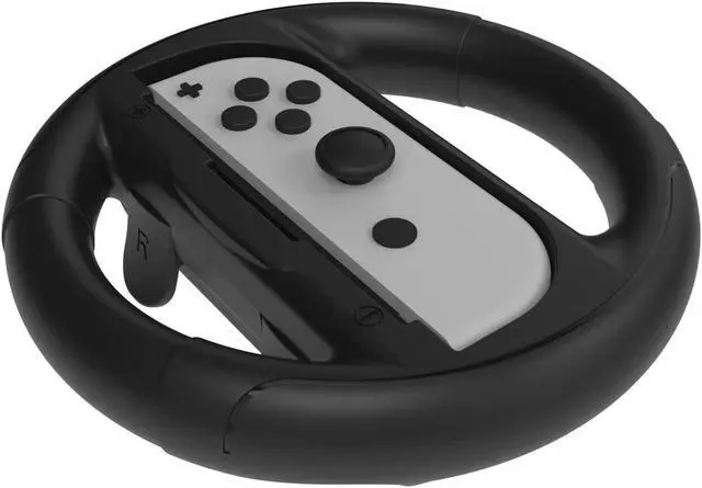Alt view image 6 of 6 - ZVTE 1PAIR Game Steering Wheel for Nintendo Switch Wheel, Family Game Use Accessories Compatible with Switch JoyCon Controllers Black